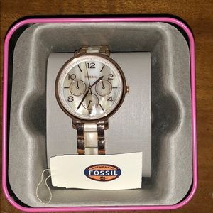 Fossil Rose Gold and Pearl Watch